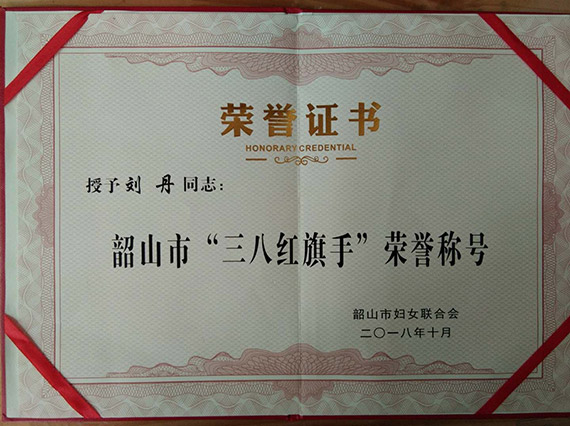 【湘潭市黨代表劉丹】被評(píng)為韶山市“三八”紅旗手